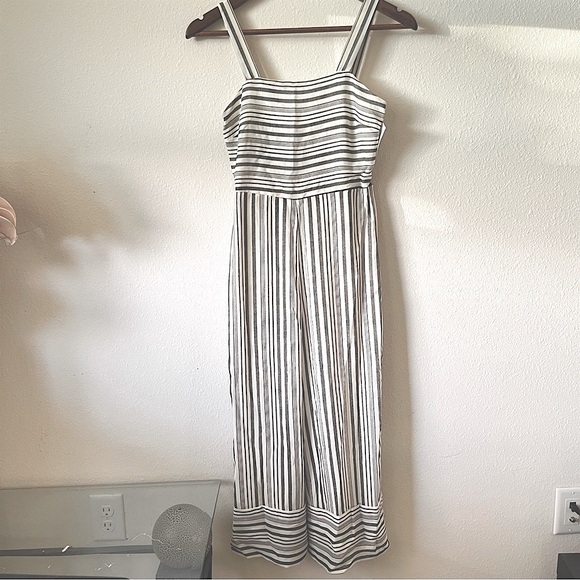 Lulus Pants - Lulu's Black and White Striped Jumpsuit